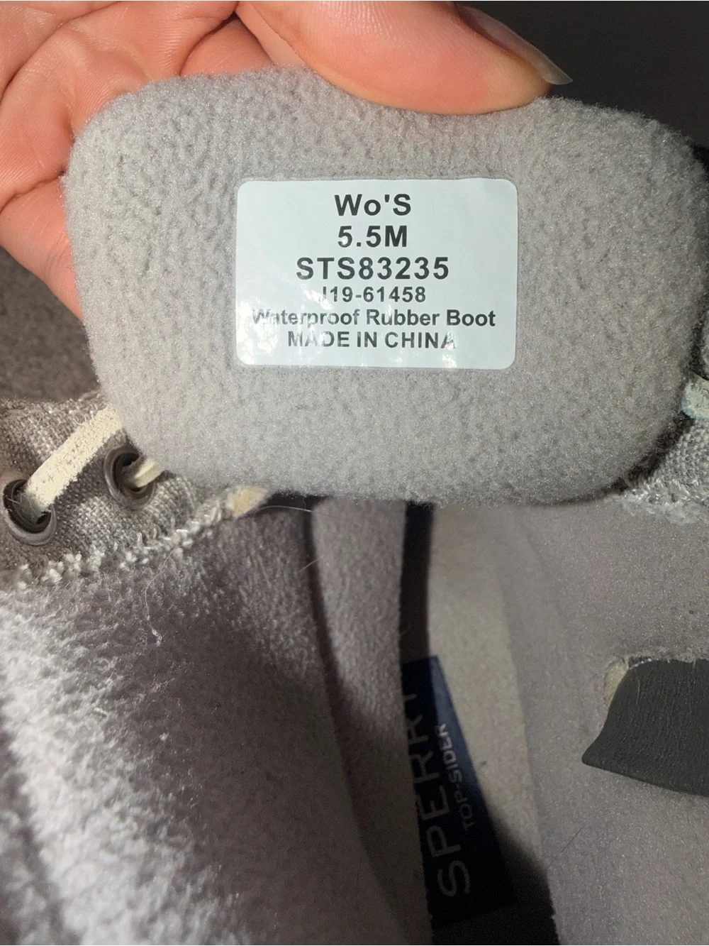 Sperry Kids Gray and Cream Waterproof Duck Boots